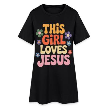 Cette fille aime Jésus - Robe T-shirt Femme - noir - Devant