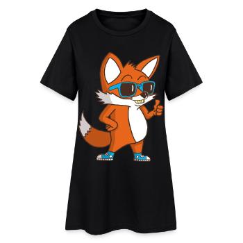 Renard cool - Robe T-shirt Femme - noir - Devant