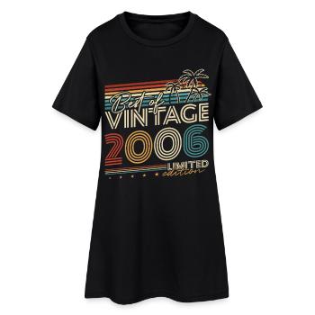 2006 Vintage Vintage Rétro Cadeau d’anniversaire - Robe T-shirt Femme - noir - Devant
