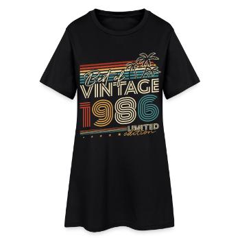 Cadeau d’anniversaire rétro vintage vintage 1986 - Robe T-shirt Femme - noir - Devant