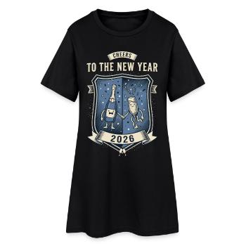 Santé à la célébration du Nouvel An 2026 - Robe T-shirt Femme - noir - Devant