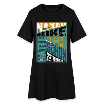 Histoire du vélo nu – Déclaration des motards - Robe T-shirt Femme - noir - Devant
