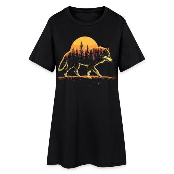 Loup, Forêt, Nature, Nature sauvage, Extérieur, Animal - Robe T-shirt Femme - noir - Devant