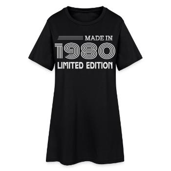 Original 1980 Vintage 1980 Rétro Anniversaire 1980 - Robe T-shirt Femme - noir - Devant