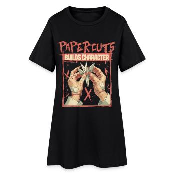 Origami Papercuts Builds Character - Women’s T-Shirt Dress - black - Front