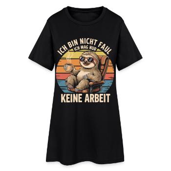 Sloth Design – Je n’aime tout simplement pas le travail - Robe T-shirt Femme - noir - Devant