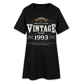 32. Geburtstag Vintage Dezember Jahrgang 1993 - Frauen T-Shirt-Kleid - Schwarz - Vorne
