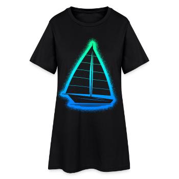 Voilier Enfants Hommes Garçons Marins - Robe T-shirt Femme - noir - Devant