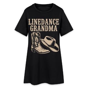Linedance Oma Boots Hut - Frauen T-Shirt-Kleid - Schwarz - Vorne