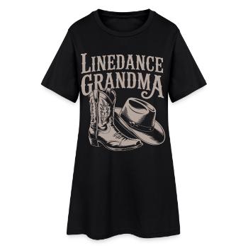 Linedance Oma Westernlook - Frauen T-Shirt-Kleid - Schwarz - Vorne