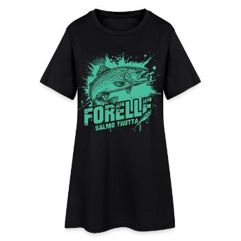 Truite – Une beauté à l'hameçon - Robe T-shirt Femme - noir - Devant