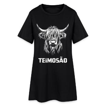 Teimosão - Scottish Highland Cattle - Portugal - Women’s T-Shirt Dress - black - Front