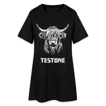 Testone - Scottish Highland Cattle - Italian - Women’s T-Shirt Dress - black - Front