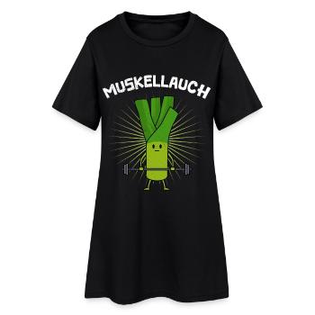 Haltérophile MUSCLE AIL Drôle - Robe T-shirt Femme - noir - Devant