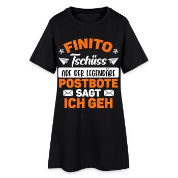 Pension FINITO TSCHÜSS LE FACTEUR DIT QUE JE PARS Drôle - Robe T-shirt Femme - noir - Devant