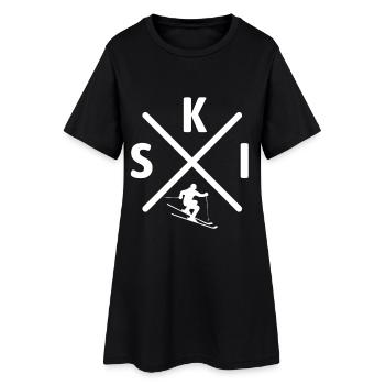 Ski, Après-Ski, Sports d’hiver, Forfaits ski - Robe T-shirt Femme - noir - Devant
