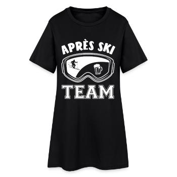 Après Équipe de ski, sports d’hiver, forfaits ski - Robe T-shirt Femme - noir - Devant