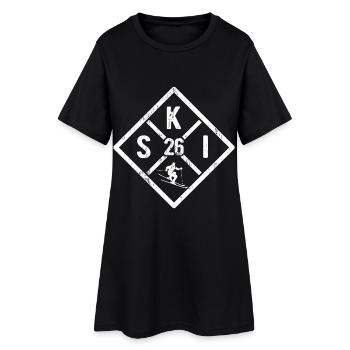 Ski 2026, Après Ski, Sports d’hiver, forfaits ski - Robe T-shirt Femme - noir - Devant