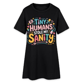 Tiny Humans Stehlen Mein Verstand - Robe T-shirt Femme - noir - Devant