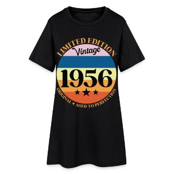 1956 Anniversaire Vintage Cadeau d'Anniversaire 56 - Robe T-shirt Femme - noir - Devant
