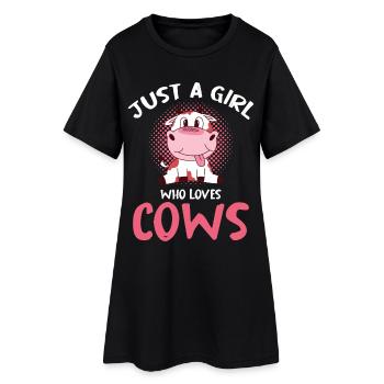 Une seule fille aime les vaches - Robe T-shirt Femme - noir - Devant