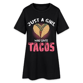 Juste une fille qui adore les tacos - Robe T-shirt Femme - noir - Devant