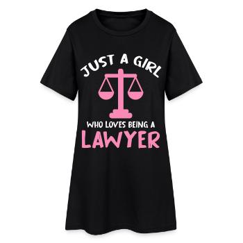Juste une fille avocate en rose - Robe T-shirt Femme - noir - Devant