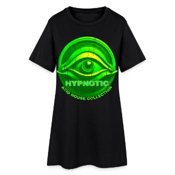 Hypnotic Eye 3D Acid House Techno Rave Glitch - Robe T-shirt Femme - noir - Devant