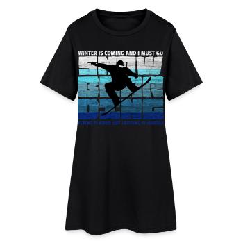 Snowboard – Voler, c’est un atterrissage plus dur - Robe T-shirt Femme - noir - Devant