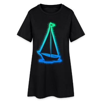Segeln Segelboot Kinder Jungen Herren Segler - Frauen T-Shirt-Kleid - Schwarz - Vorne