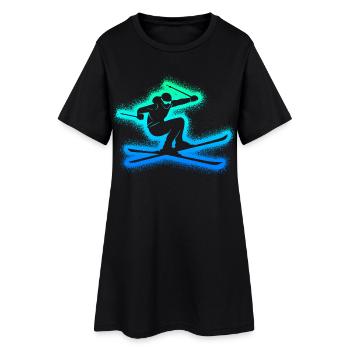 Skis Skieurs Enfants Garçons Hommes Skis - Robe T-shirt Femme - noir - Devant