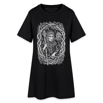 Art populaire de la forêt slave de Baba Yaga - Robe T-shirt Femme - noir - Devant