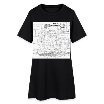 Human or robot - Women’s T-Shirt Dress - black - Front