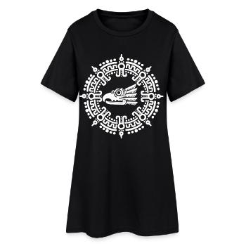 White Aztec symbol - Women’s T-Shirt Dress - black - Front