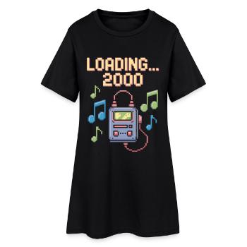 Retro Pixel Design – Loading 2000 - Frauen T-Shirt-Kleid - Schwarz - Vorne