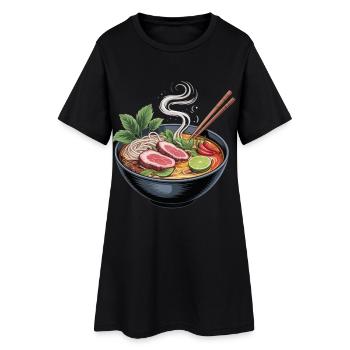 Bol de ramen avec agneau et citron vert - Robe T-shirt Femme - noir - Devant