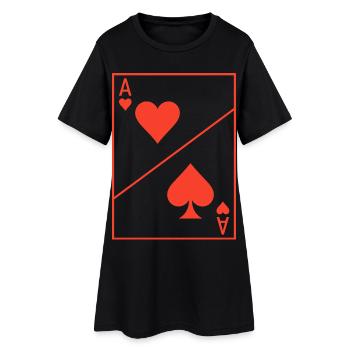 Ace of Heart Costume Poker Carnaval Cadeau Drôle - Robe T-shirt Femme - noir - Devant
