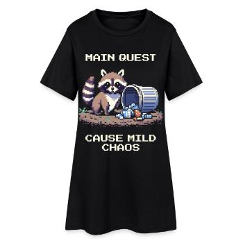 Quête principale : Un peu de chaos | Divertissement avec les ratons laveurs - Robe T-shirt Femme - noir - Devant