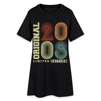 Original 2008 Jahrgang Vintage Geburtstag Retro - Frauen T-Shirt-Kleid - Schwarz - Vorne
