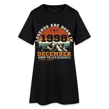 Décembre 1998 Vintage Cadeau D'anniversaire - Robe T-shirt Femme - noir - Devant