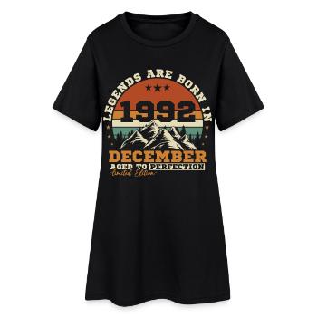 Décembre 1992 Vintage Cadeau D'anniversaire - Robe T-shirt Femme - noir - Devant