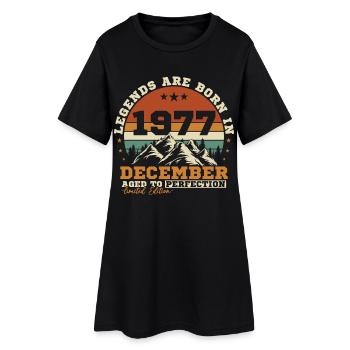 December 1977 Vintage Birthday Gift - Women’s T-Shirt Dress - black - Front