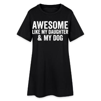 Fille, amoureux des chiens, père drôle, papa - Robe T-shirt Femme - noir - Devant
