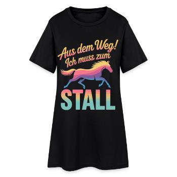 En me dégageant, je dois aller à l’écurie, Cavalier - Robe T-shirt Femme - noir - Devant
