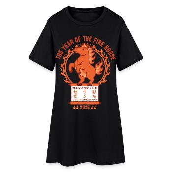 The Year Of The Fire Horse 2026 Design - Women’s T-Shirt Dress - black - Front