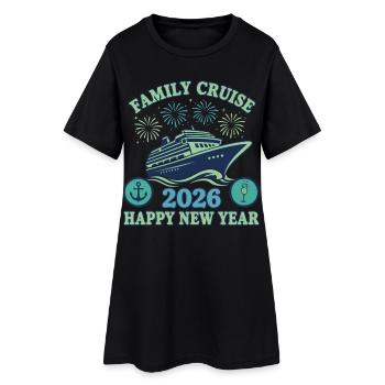 Croisière en famille 2026 Célébration du Nouvel An - Robe T-shirt Femme - noir - Devant