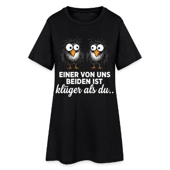 L’un de nous est plus intelligent que toi ! - Robe T-shirt Femme - noir - Devant