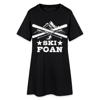 Ski foan | Après ski, sports d’hiver, forfaits ski - Robe T-shirt Femme - noir - Devant
