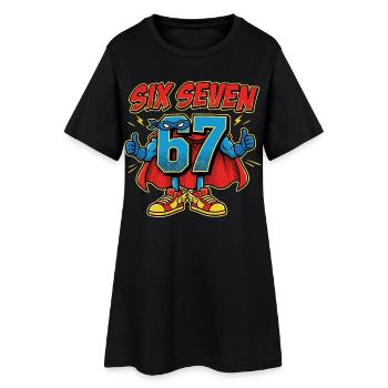 Blague d’école 1,91 m 67 – Six Sept - Robe T-shirt Femme - noir - Devant
