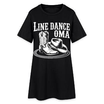 Line Dance Granny Motif - Women’s T-Shirt Dress - black - Front